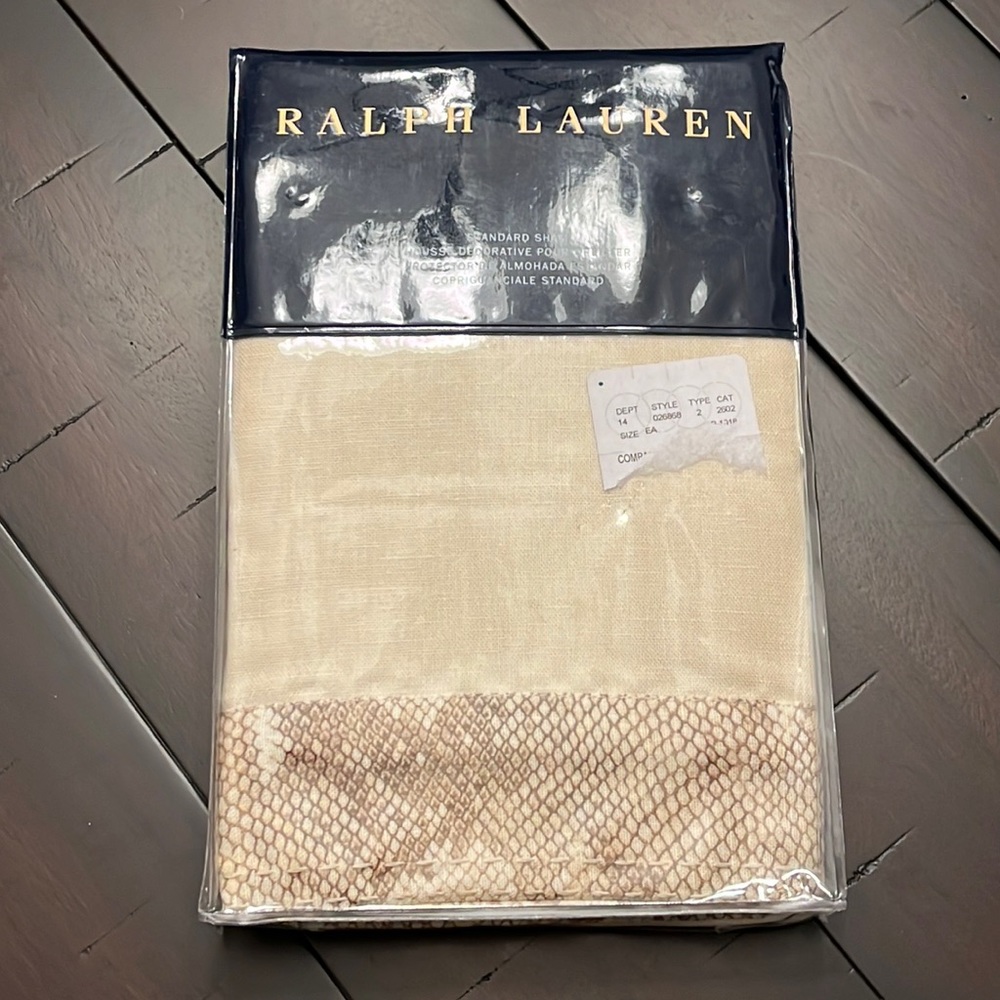 Ralph Lauren Sellek Python Snake Standard Pillow Sham new